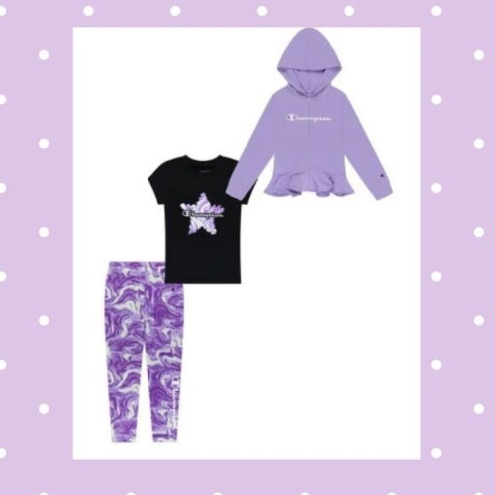 3-PCS~CHAMPION GIRL HEAVYWEIGHT TODDLER SET 2T